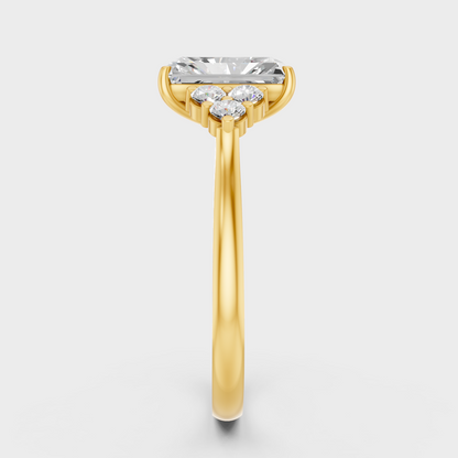 Yellow Gold Radiant Anniversary Ring For Her