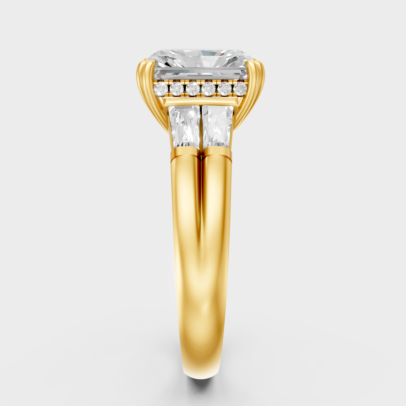 Elegant 2.7 Ct Multi Shape Diamond Ring In Yellow Gold