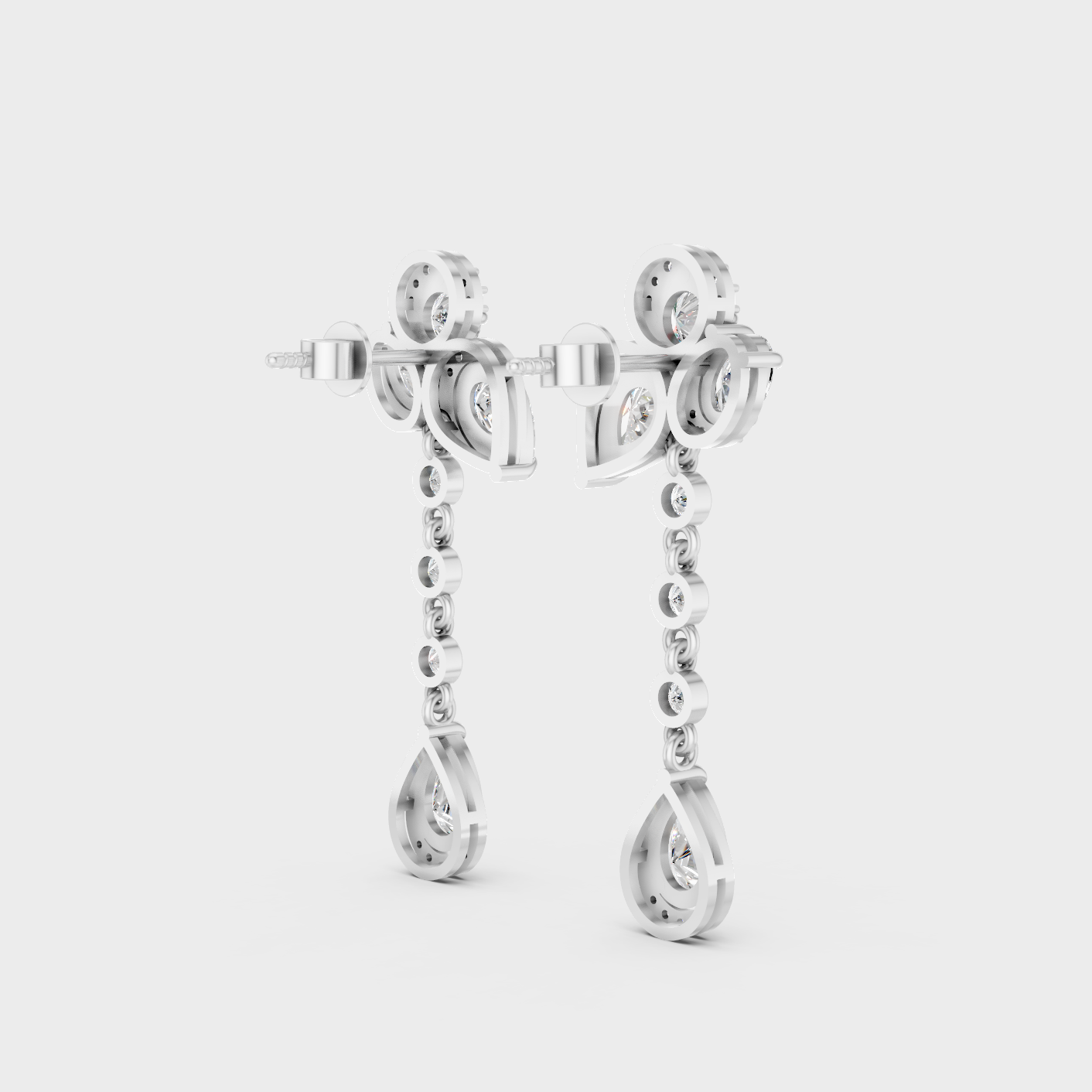 Platinum Multi Shape Diamond Drop Earrings 5.57 Ct Ultimate Luxury Jewelry