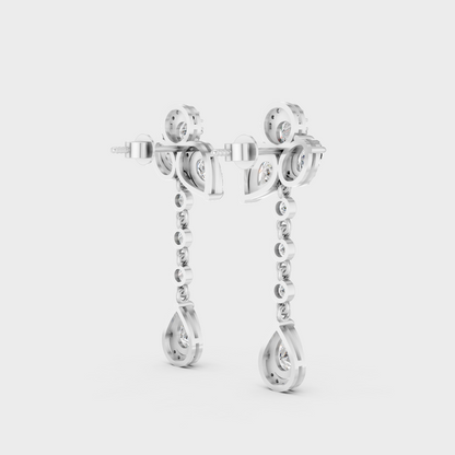 Platinum Multi Shape Diamond Drop Earrings 5.57 Ct Ultimate Luxury Jewelry