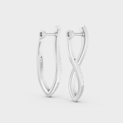 White Gold Classic Round Diamond Drop Earrings 0.79 Ct Fine Jewelry