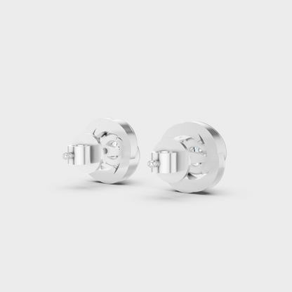 White Gold Classic Round Diamond Stud Earrings 0.50 Ct Certified Fine Jewelry