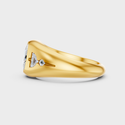 Elegant Yellow Gold Cushion Diamond Engagement Ring 1.91 Ct Designer Jewelry