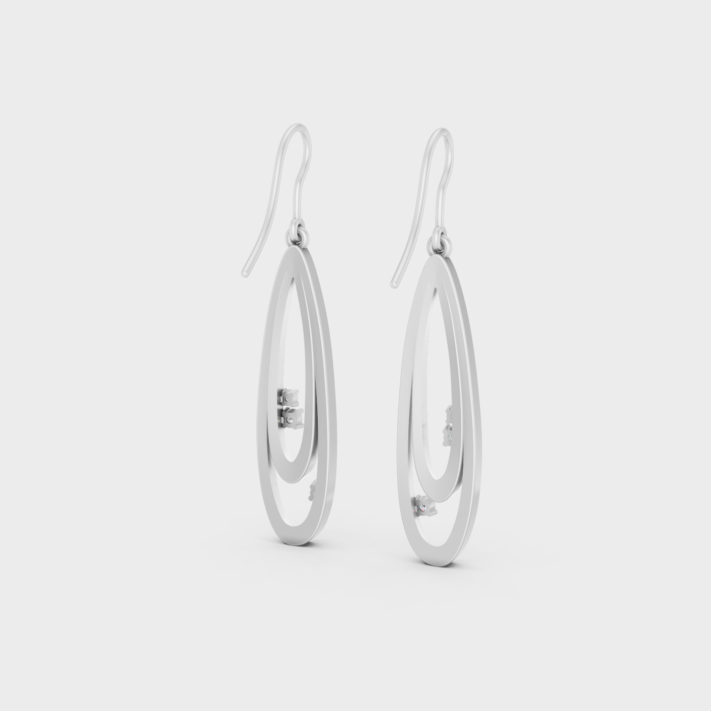 White Gold Classic Round Diamond Drop Earrings 0.11 Ct Fine Jewelry