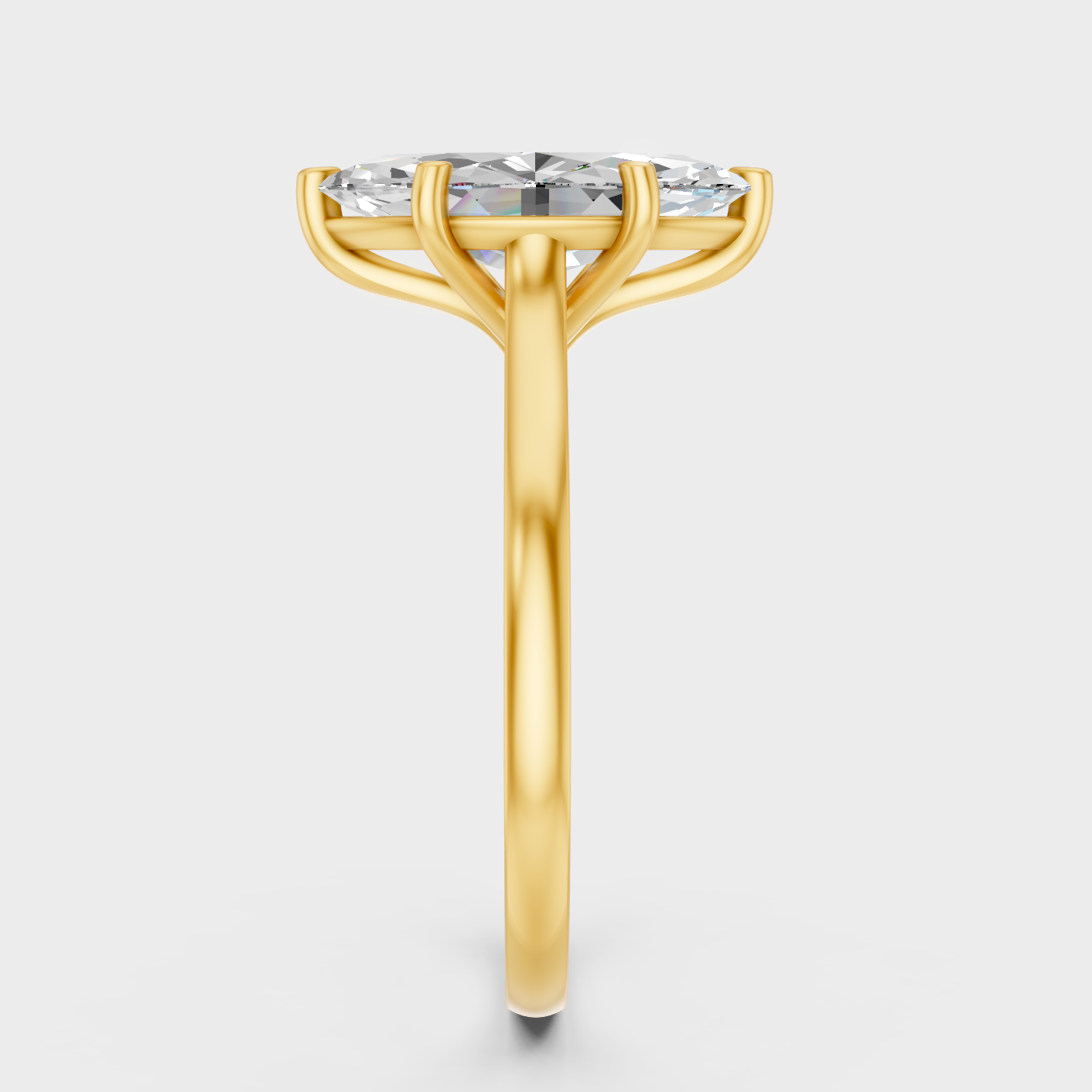 Marquise Cut Lab Grown Diamond Engagement Ring in