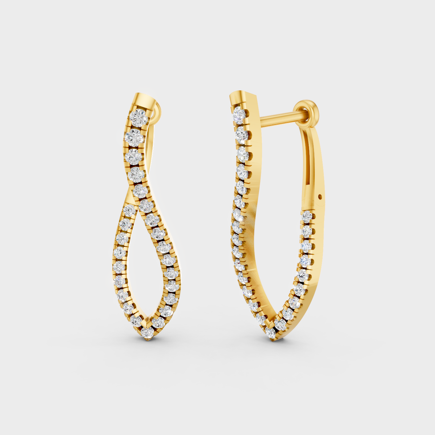 0.79 Ct Total Round Lab Grown Diamond Drop Earrings In Yellow Gold Elegant Jewelry