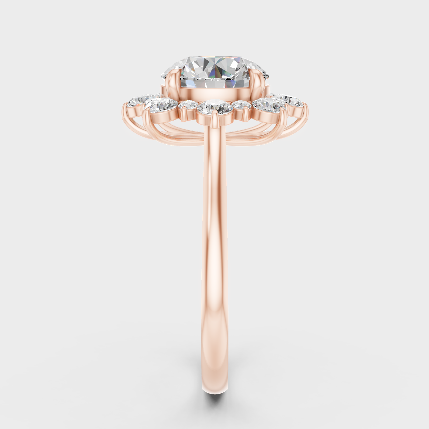 2.66 Ct Round Lab Grown Diamond Halo Ring in