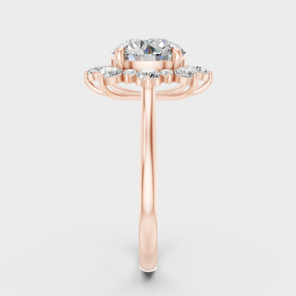 2.66 Ct Round Lab Grown Diamond Halo Ring in