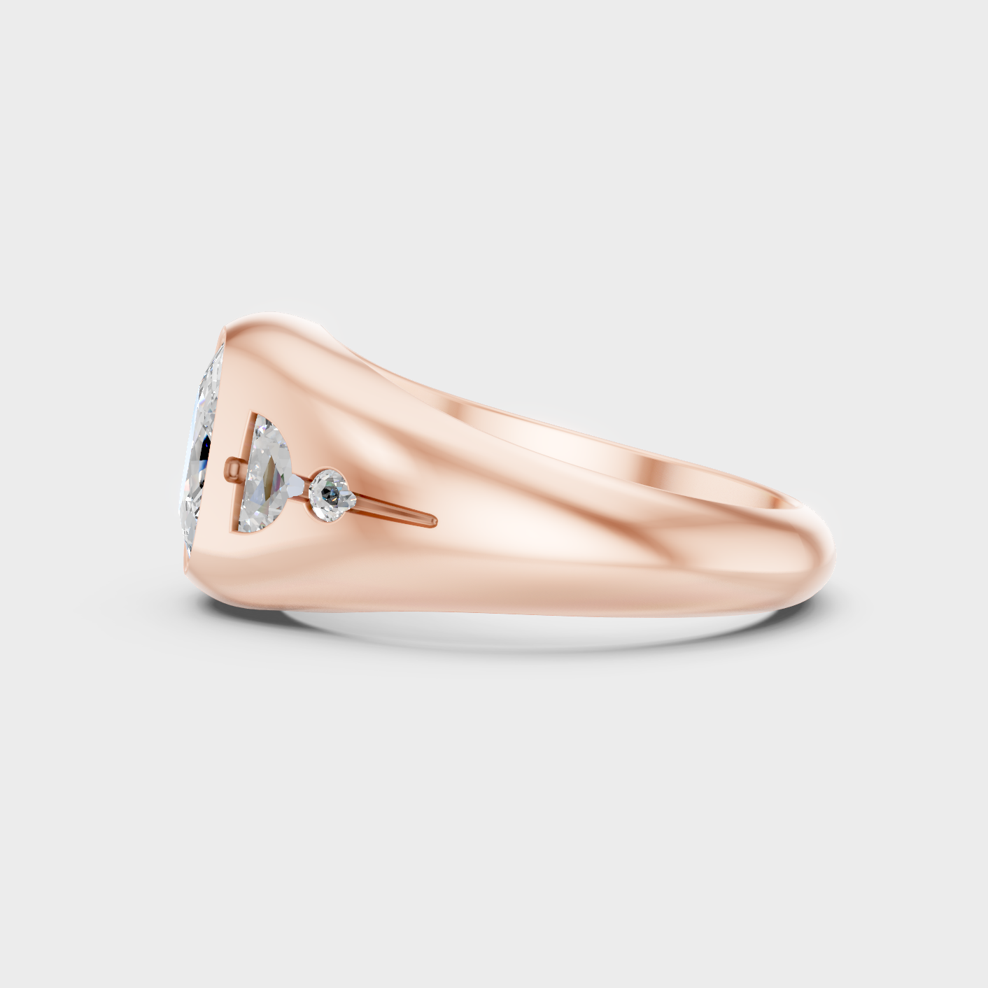 Rose Gold Luxury Cushion Diamond Ring 1.91 Ct Lab Grown Statement Look