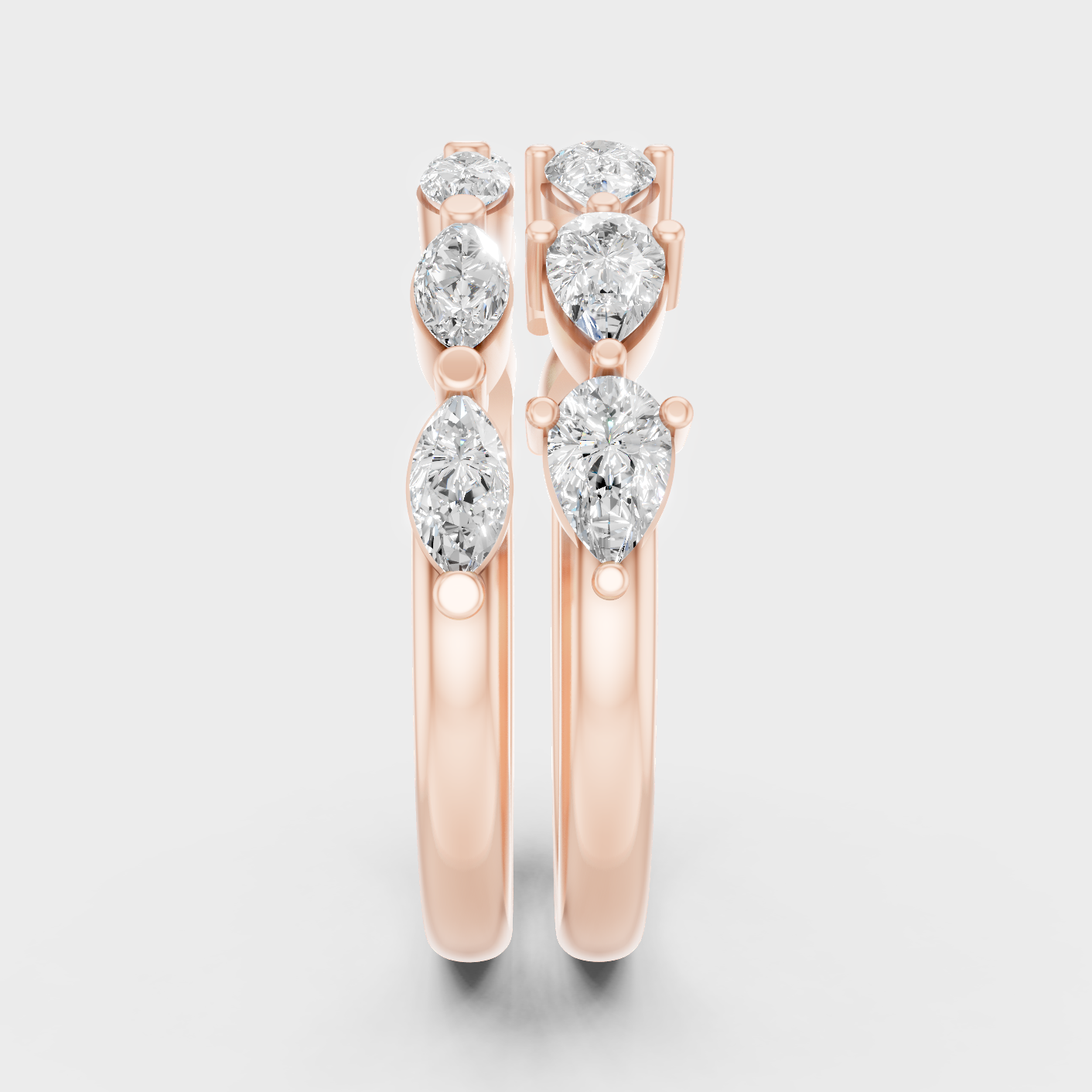 Rose Gold Band Set With Ethical Lab Diamonds