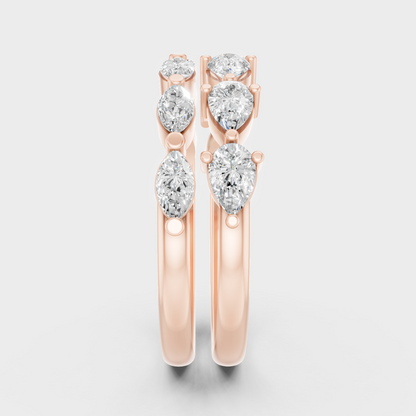 Rose Gold Band Set With Ethical Lab Diamonds