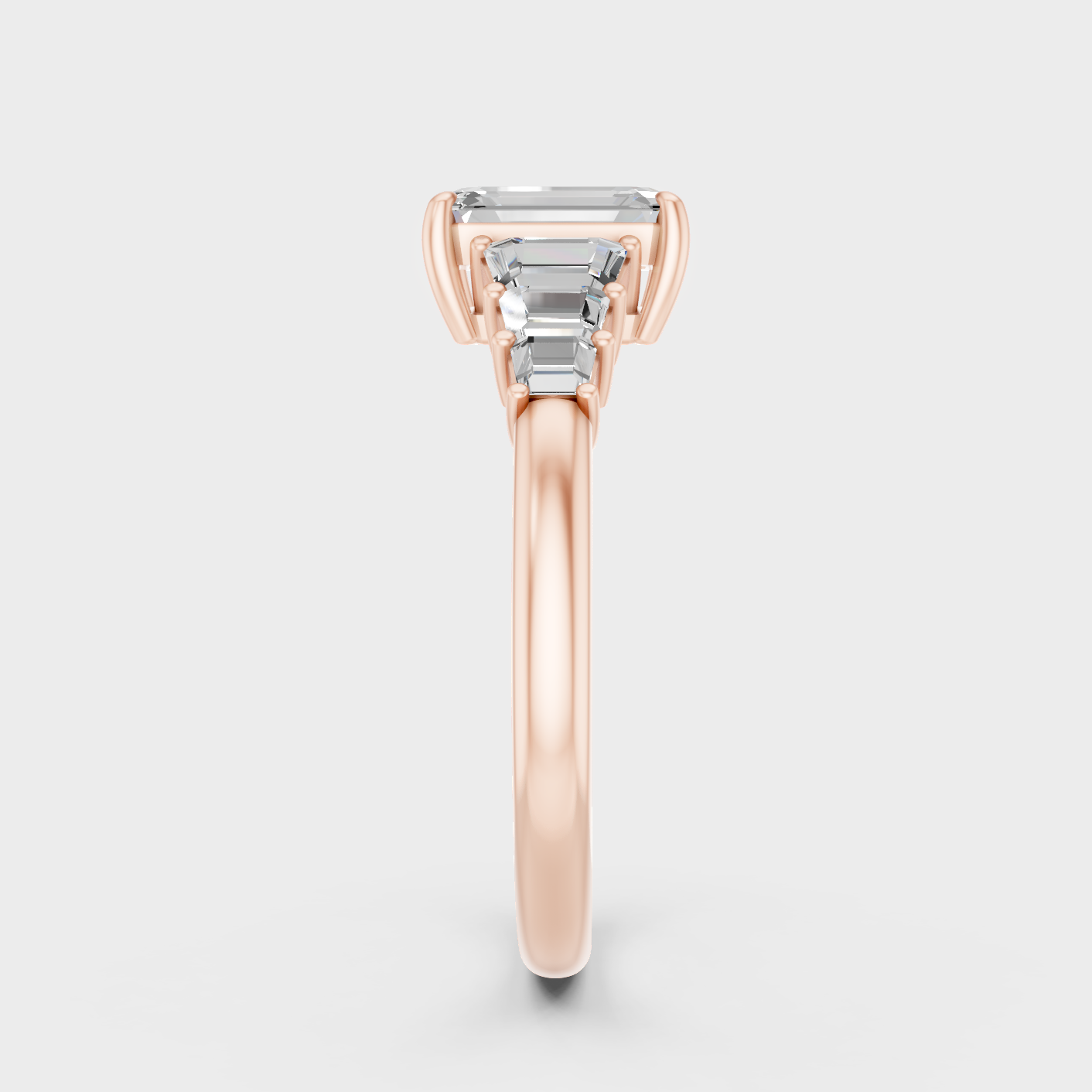 Rose Gold Emerald Diamond Ring 1.75 Ct Ethical Lab Grown Jewelry