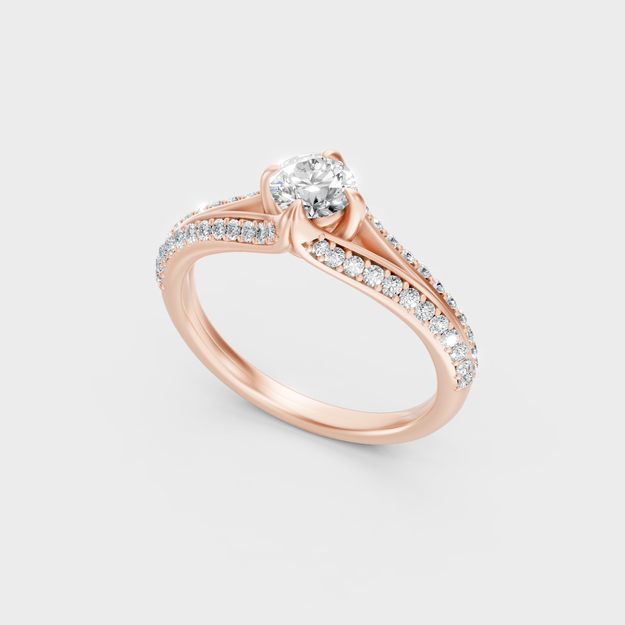 Rose Gold Round-Cut Lab-Grown Diamond Ring For Modern Ethical Luxury