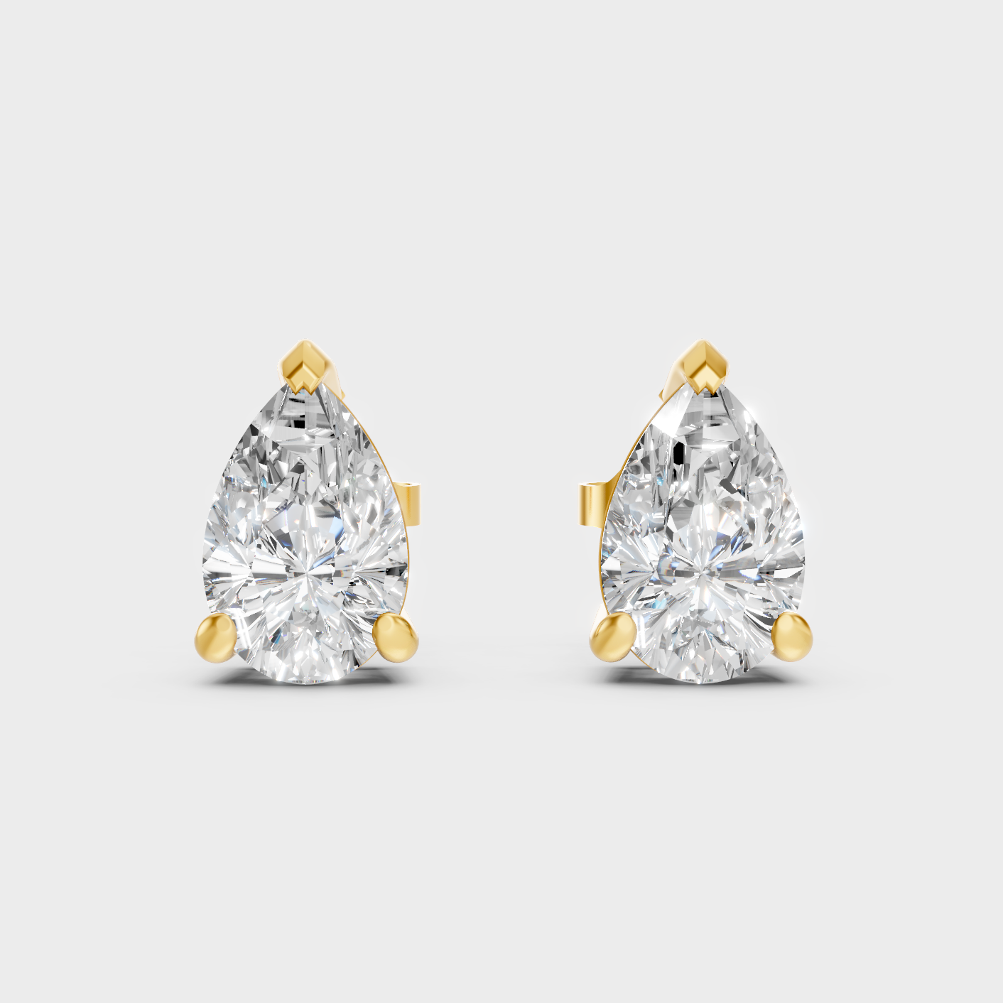 Elegant Yellow Gold Pear Diamond Earrings 2 To 10 Ct Designer Jewelry