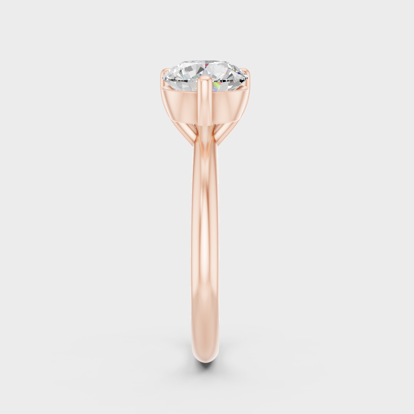 Architectural Triple Stone Rose Gold Sustainable Jewelry
