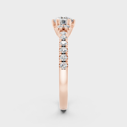 0.80 Ct Round Cut Lab-Grown Diamond Ring in