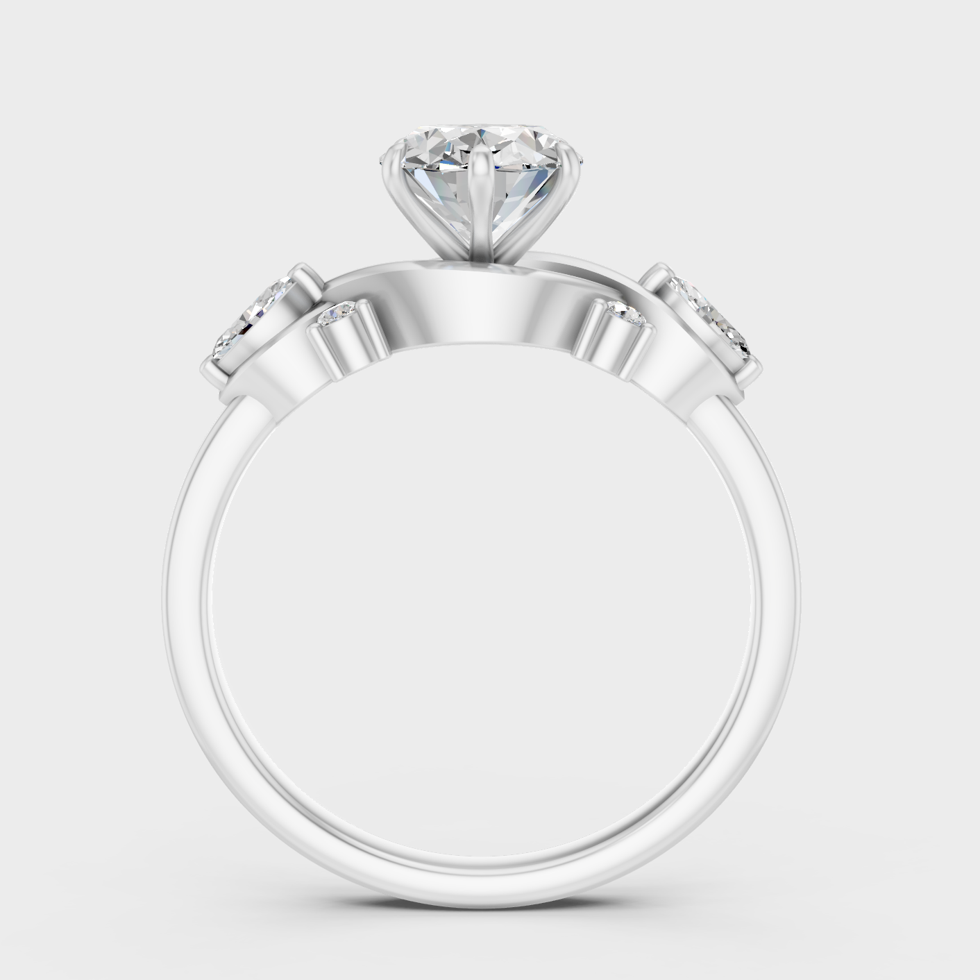 White Gold Multi Shape Diamond Ring 1.78 Ct Lab Grown Classic Style
