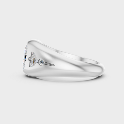 Platinum Diamond Ring Cushion Half Moon Round 1.91 Ct Ethical Luxury Jewelry