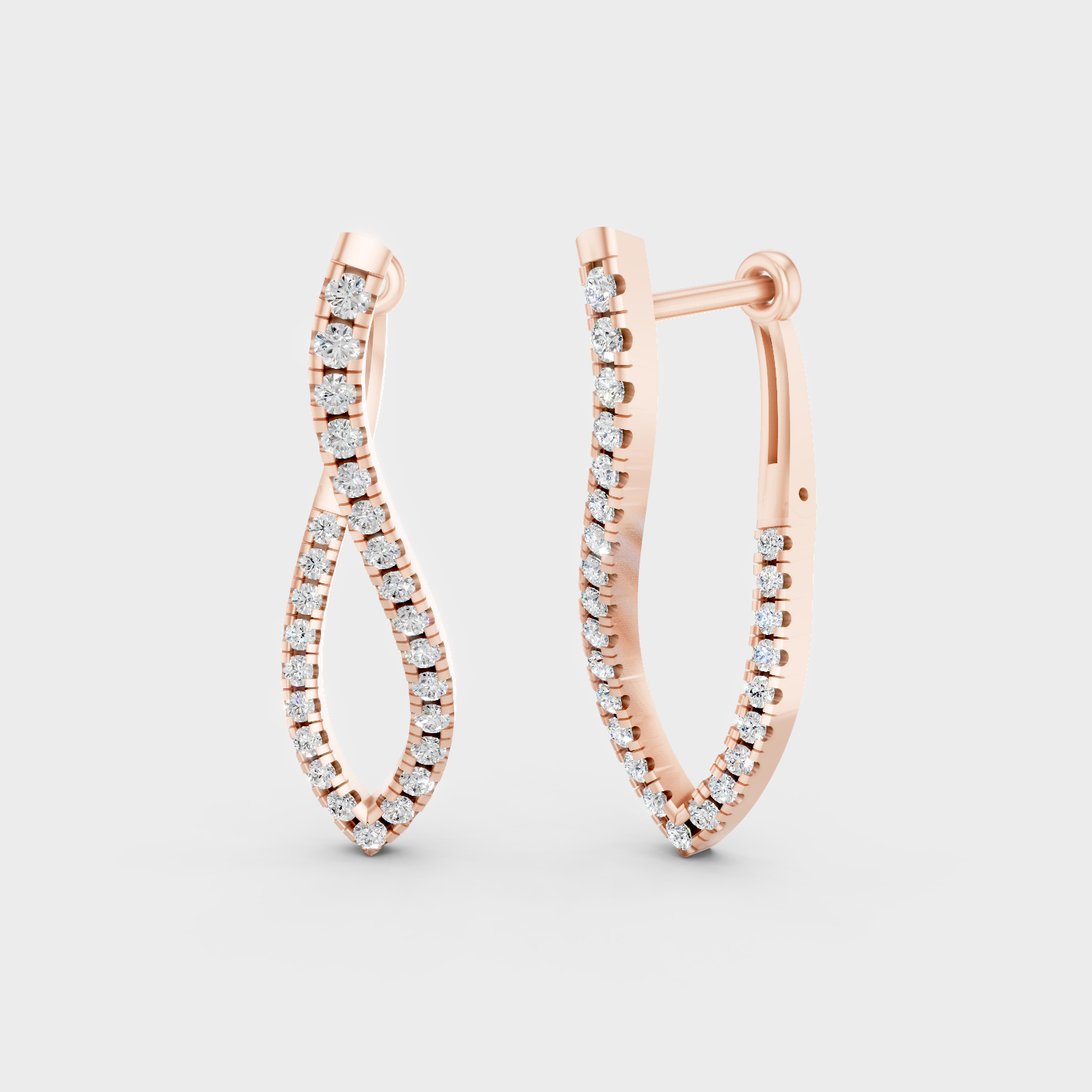 Rose Gold Round Diamond Drop Earrings 0.79 Ct Ethical Sparkle Jewelry