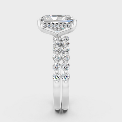 Platinum Radiant Diamond Ring Set 4 Ct Premium Lab Grown Jewelry
