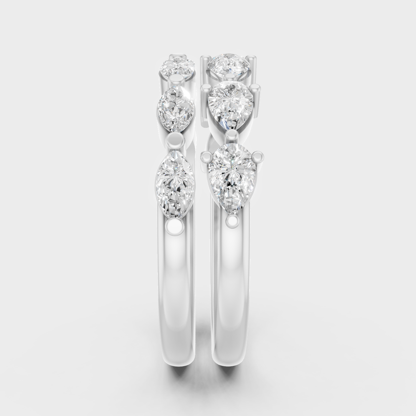 Premium Platinum Diamond Band Set Fine Jewelry