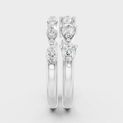 Premium Platinum Diamond Band Set Fine Jewelry