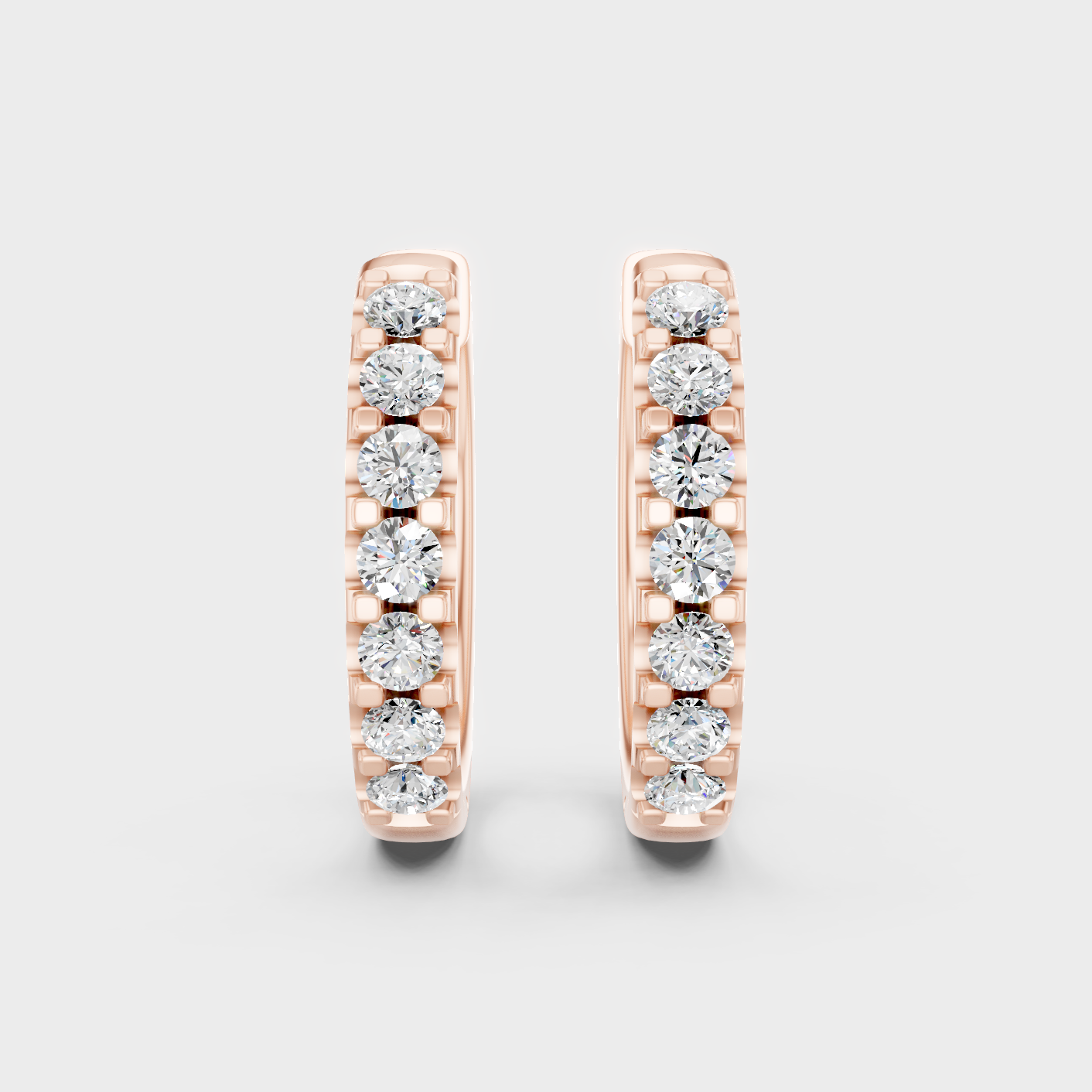 Rose Gold Luxury Round Diamond Hoop Earrings 0.70 Ct Lab Grown Minimal Style