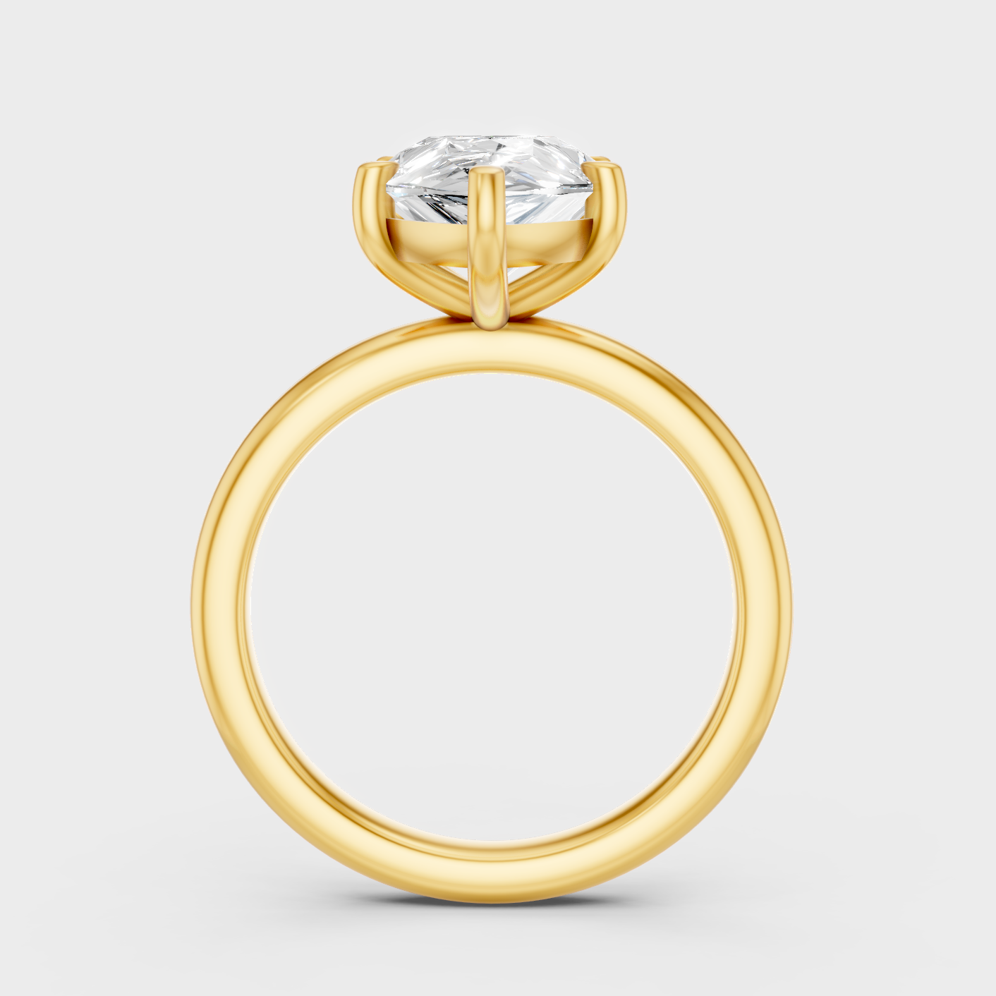 9K 14K 18K Yellow Gold Pear Diamond Ring 1.5 To 4.5 Ct Lab Grown Fine Jewelry