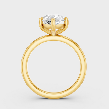 9K 14K 18K Yellow Gold Pear Diamond Ring 1.5 To 4.5 Ct Lab Grown Fine Jewelry