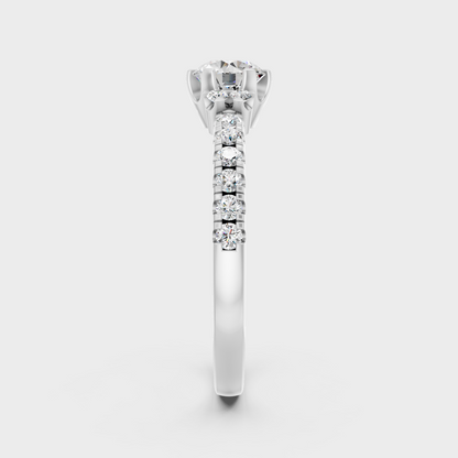 0.80 Ct Round Cut Lab-Grown Diamond Ring in