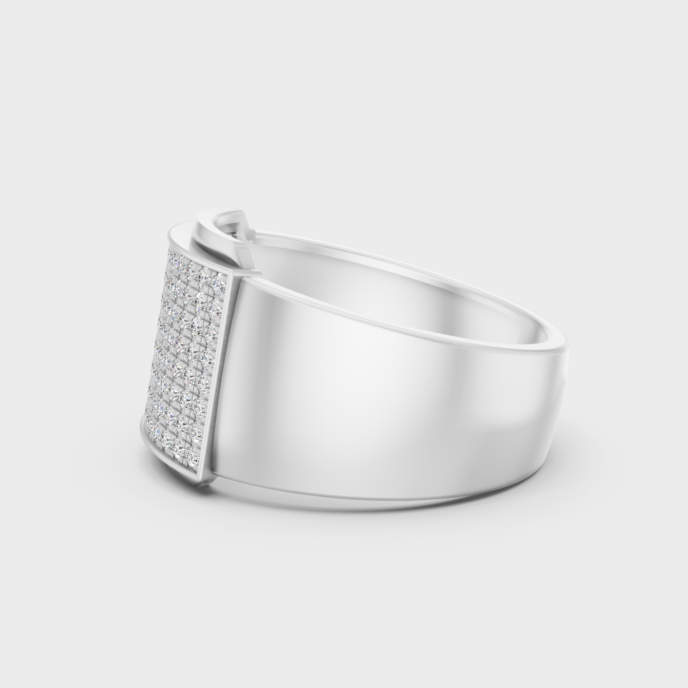 White Gold Mens Diamond Band 0.83 Ct Lab Grown Classic Style