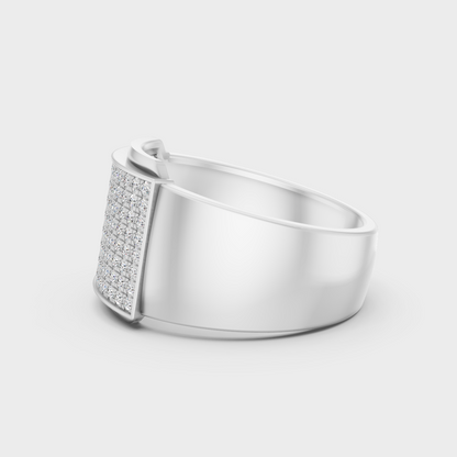 White Gold Mens Diamond Band 0.83 Ct Lab Grown Classic Style