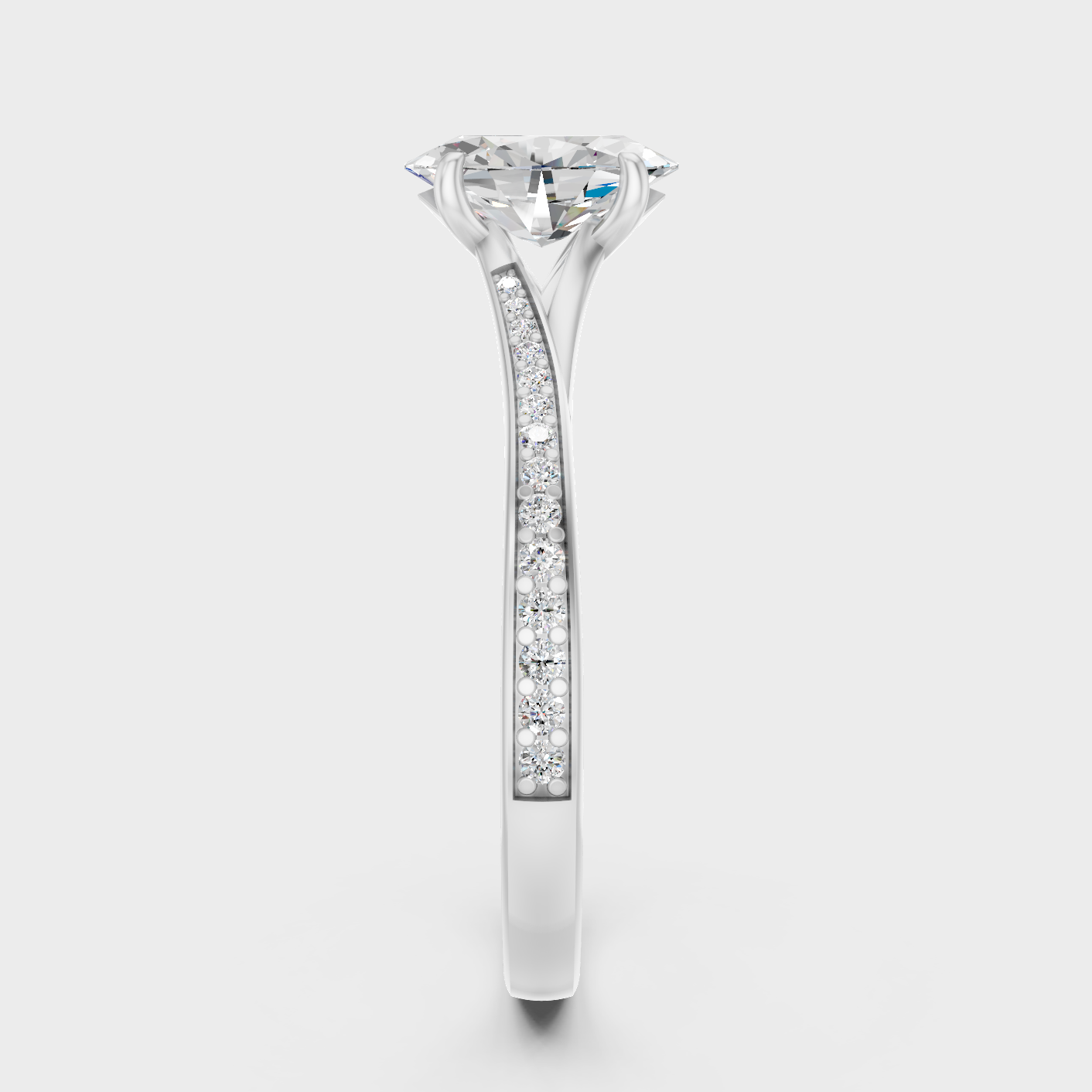 Premium Platinum Oval Diamond Ring For Timeless Sophistication