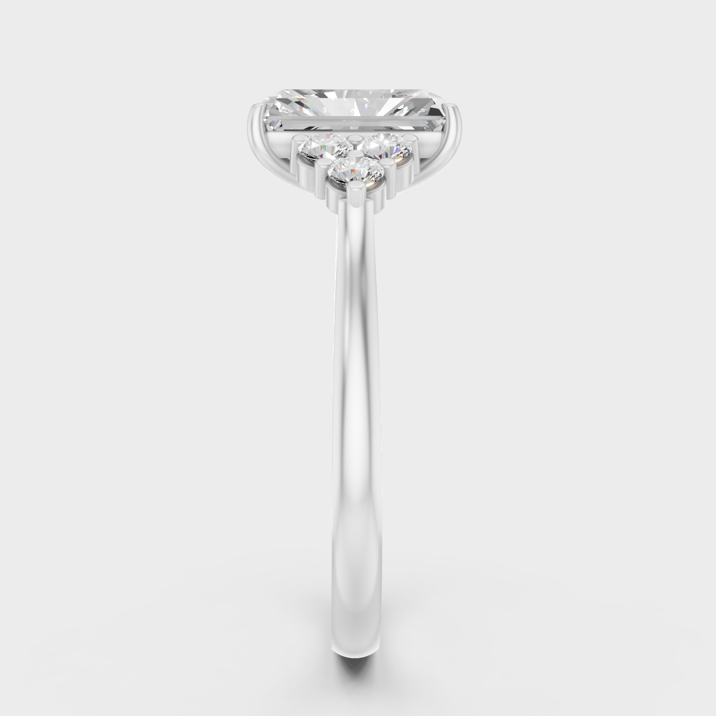 Premium Platinum Radiant Diamond Ring For Timeless Sophistication