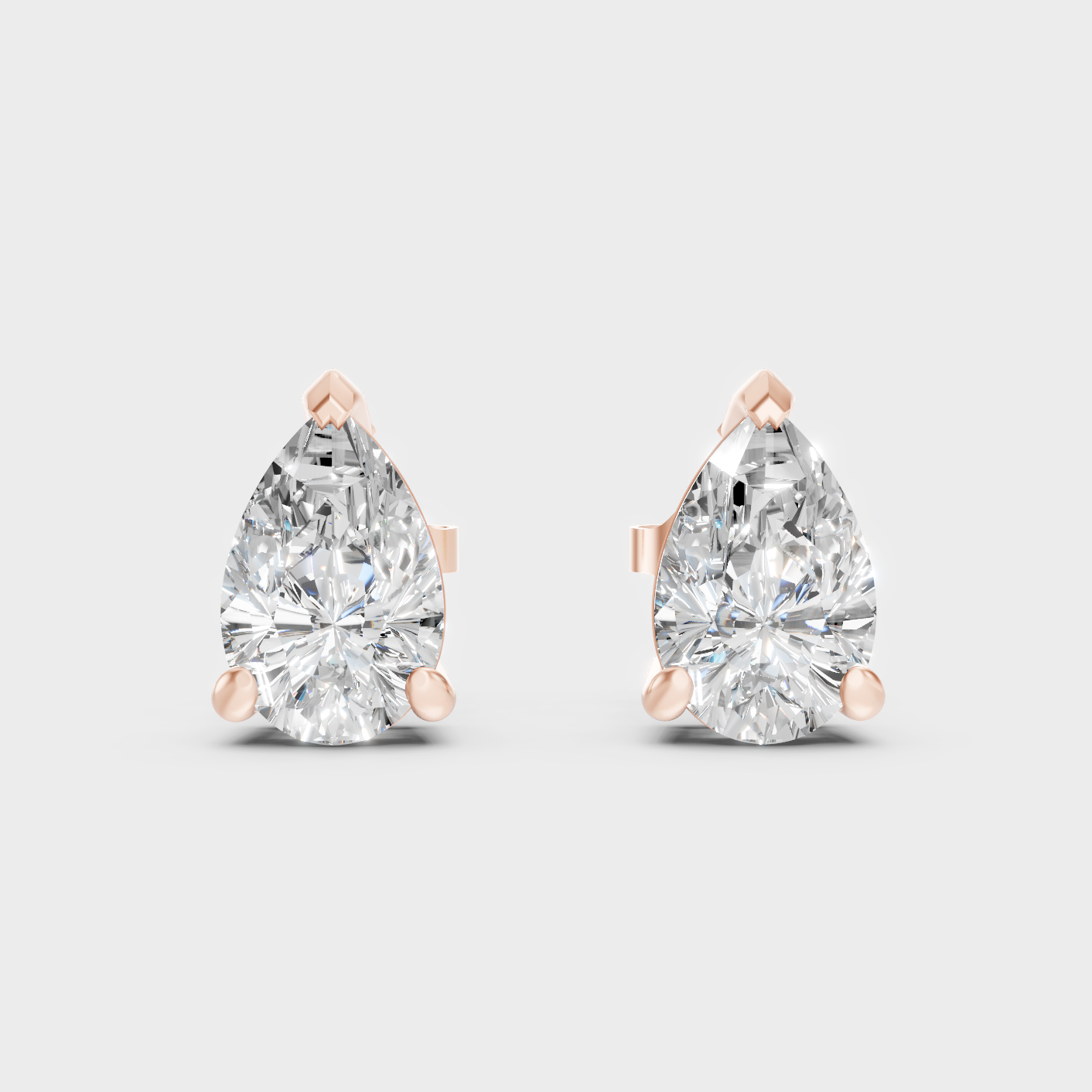Rose Gold Luxury Pear Diamond Earrings 2 To 10 Ct Lab Grown Statement Look