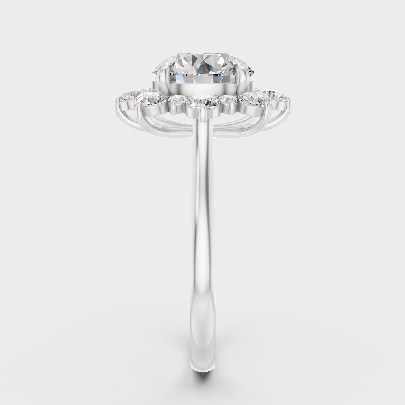 2.66 Ct Round Lab Grown Diamond Halo Ring in