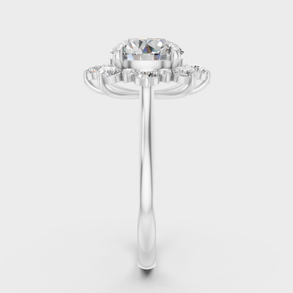 2.66 Ct Round Lab Grown Diamond Halo Ring in