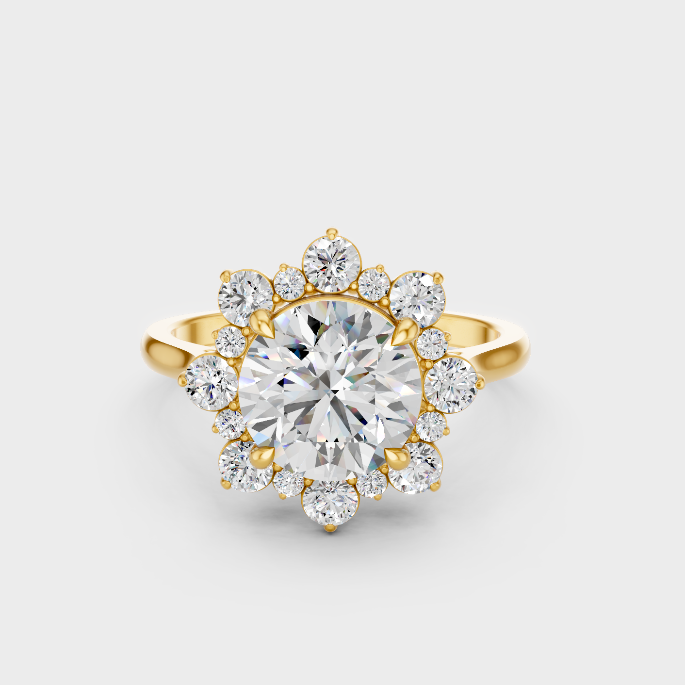 2.66 Ct Round Lab Grown Diamond Halo Ring in