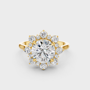 2.66 Ct Round Lab Grown Diamond Halo Ring