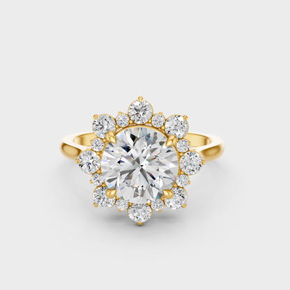 2.66 Ct Round Lab Grown Diamond Halo Ring in