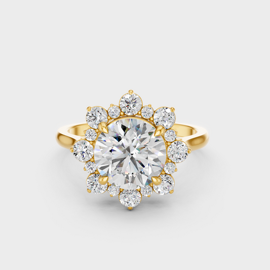2.66 Ct Round Lab Grown Diamond Halo Ring in
