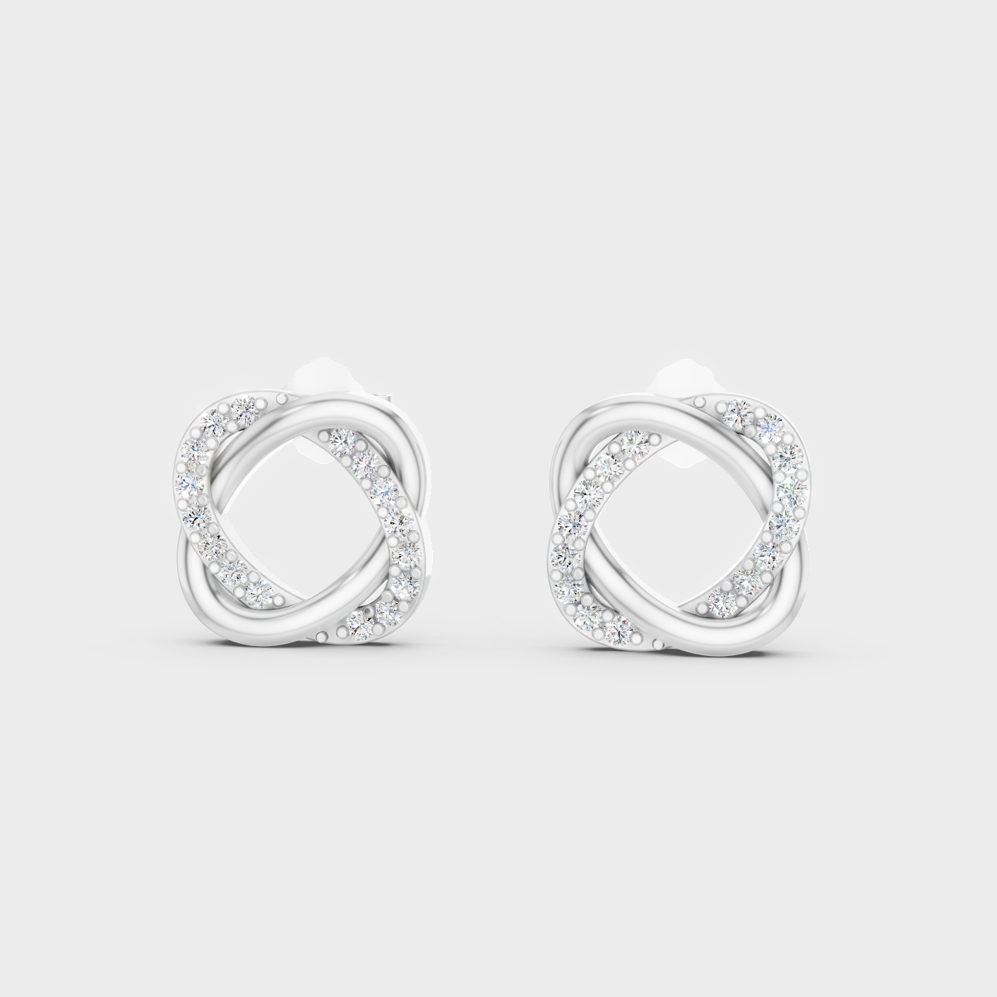 White Gold Round Diamond Stud Earrings 0.26 Ct Lab Grown Classic Style
