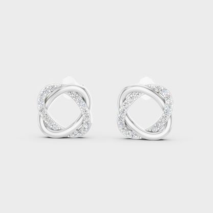 White Gold Round Diamond Stud Earrings 0.26 Ct Lab Grown Classic Style