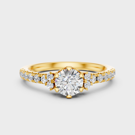 0.80 Ct Round Cut Lab-Grown Diamond Ring in