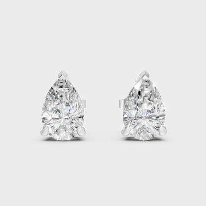 White Gold Pear Diamond Earrings 2 To 10 Ct Lab Grown Classic Fine Jewelry
