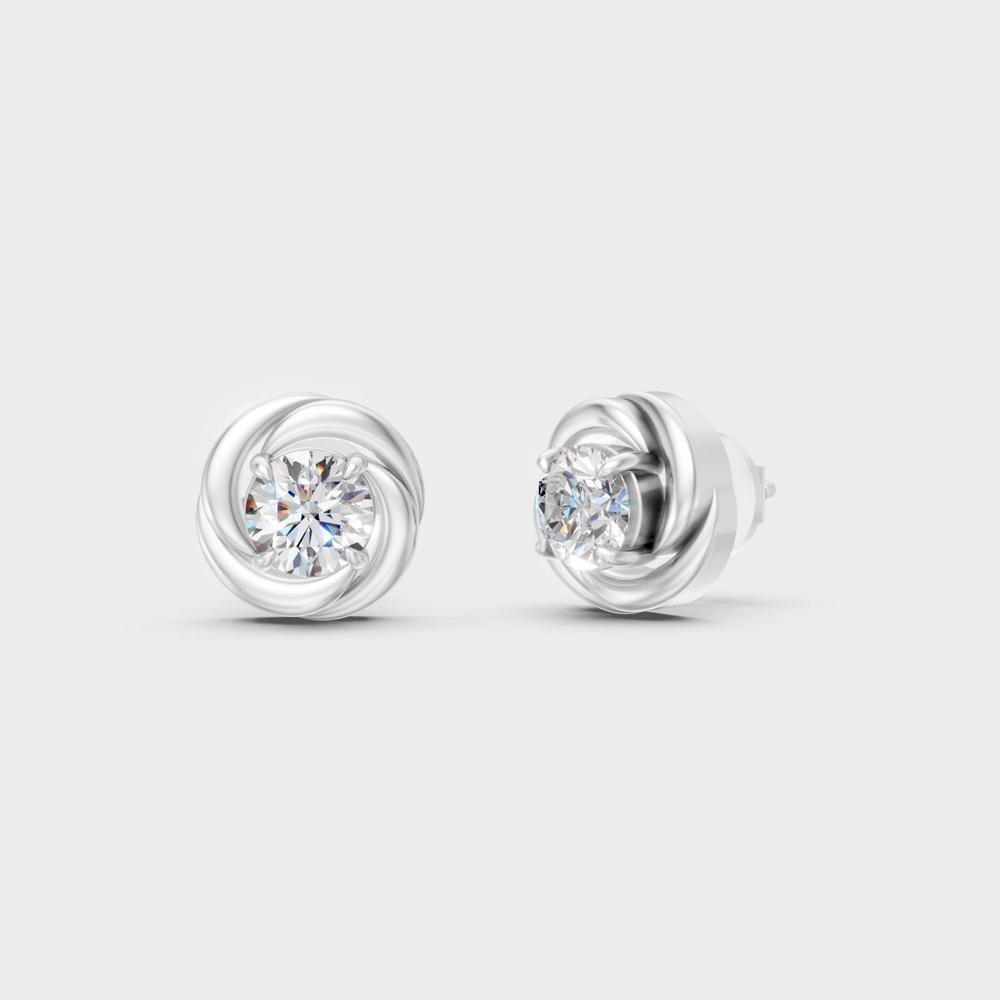 White Gold 0.50 Ct Lab Grown Round Diamond Stud Earrings Certified Fine Jewelry