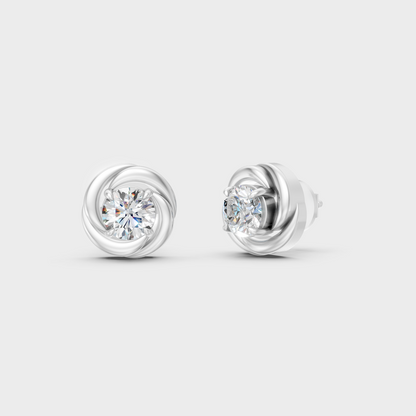 White Gold 0.50 Ct Lab Grown Round Diamond Stud Earrings Certified Fine Jewelry
