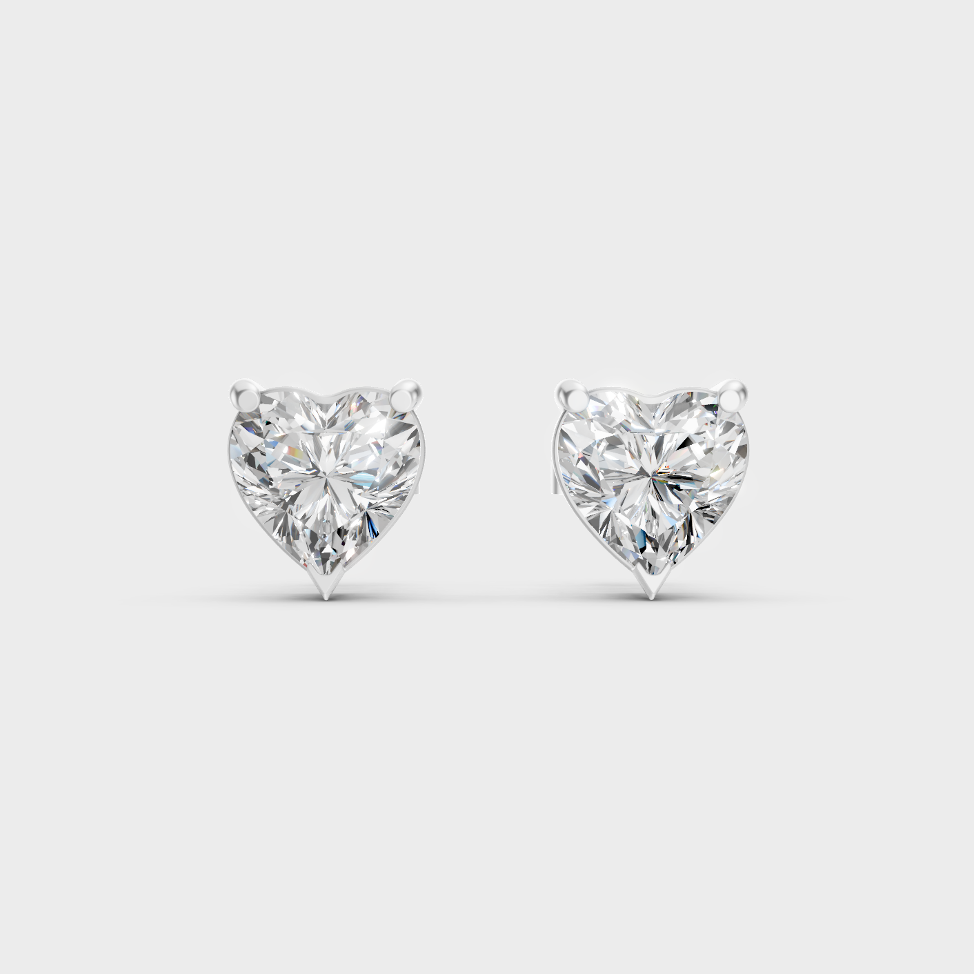 Platinum 950 Heart Diamond Earrings 2 To 10 Ct Premium Designer Jewelry