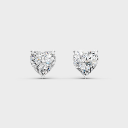 Platinum 950 Heart Diamond Earrings 2 To 10 Ct Premium Designer Jewelry