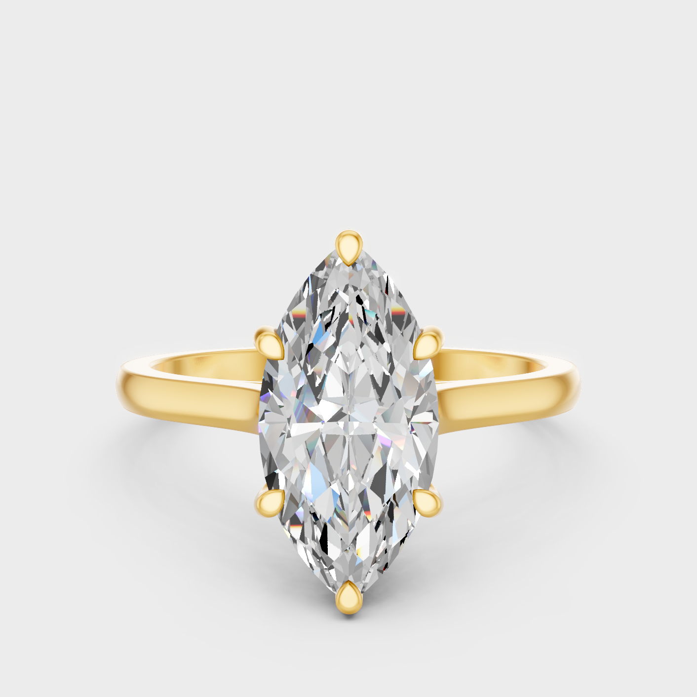 Marquise Cut Lab Grown Diamond Engagement Ring in